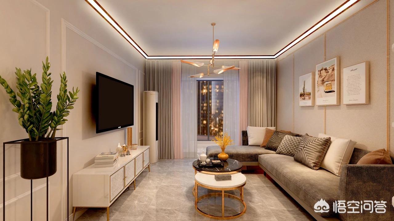 最新装修吊顶效果图大全-装修客厅不吊顶，走一圈宽石膏线好看吗？还有哪些好的建议？