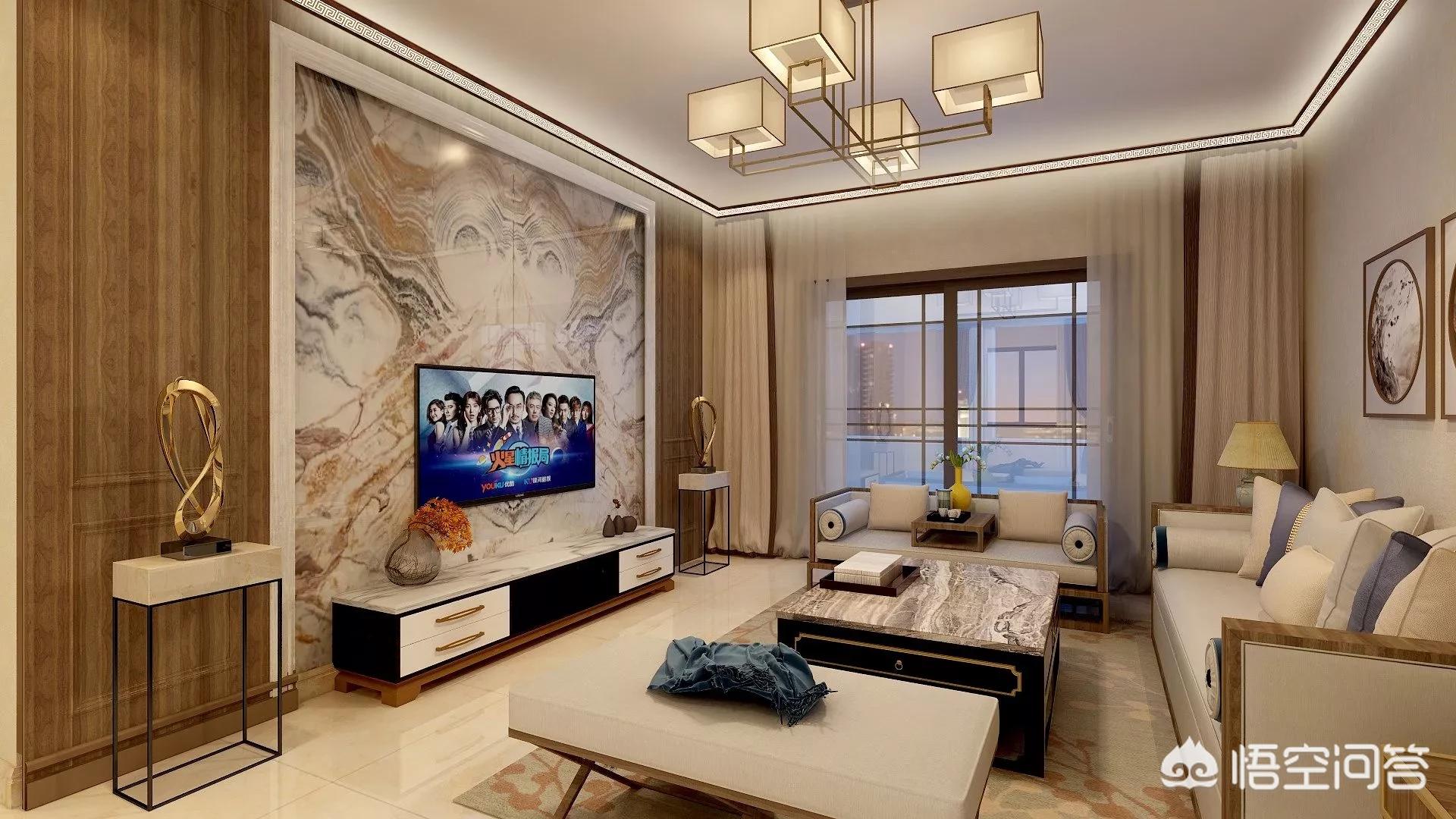 最新装修吊顶效果图大全-装修客厅不吊顶，走一圈宽石膏线好看吗？还有哪些好的建议？