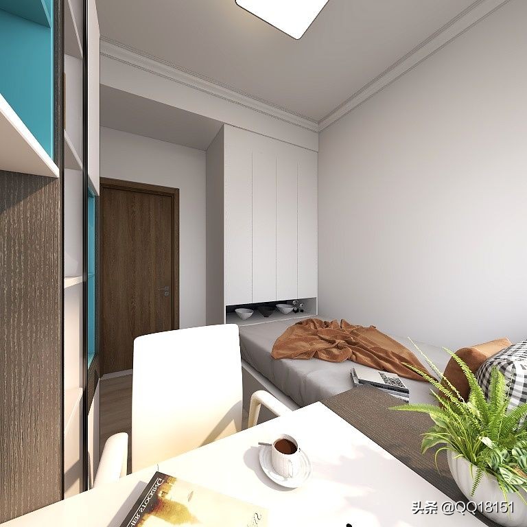 家装设计图效果图卧室怎么画-两个卧室中间是卫生间装修效果？