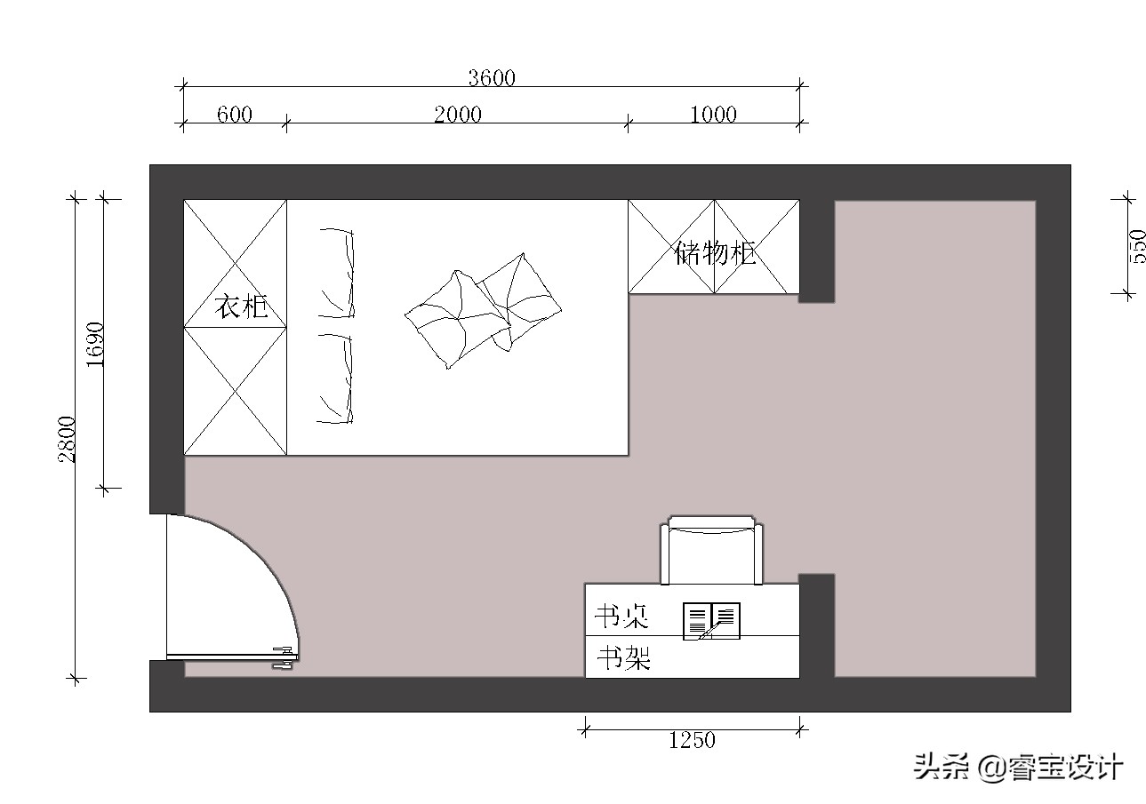 家装设计图效果图卧室怎么画-两个卧室中间是卫生间装修效果？
