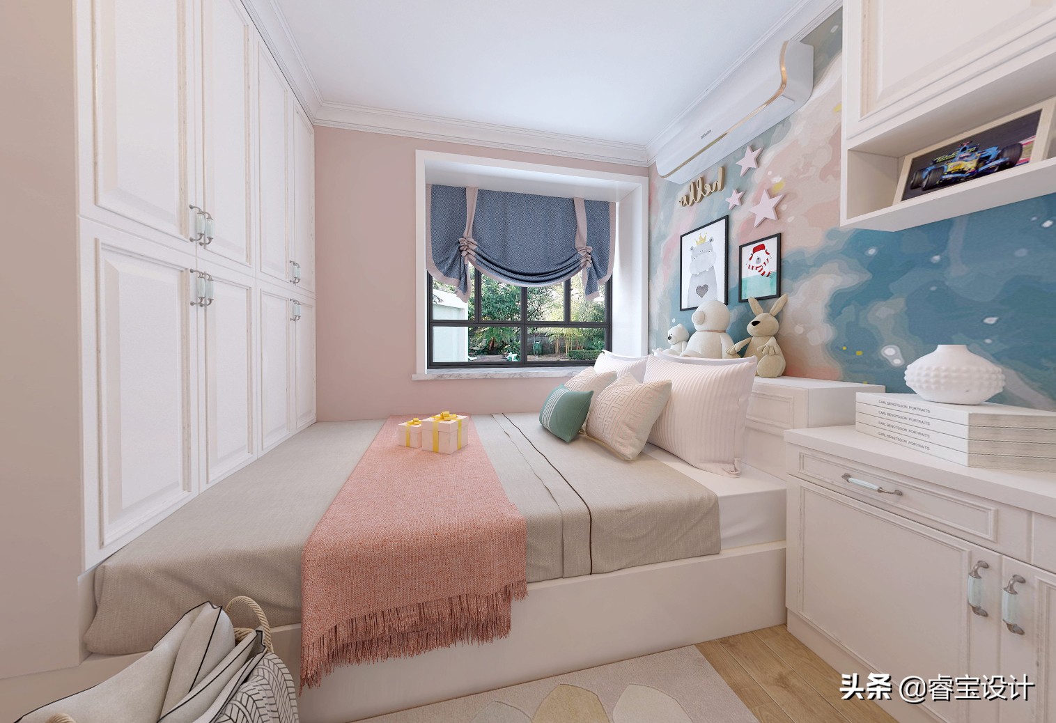 家装设计图效果图卧室怎么画-两个卧室中间是卫生间装修效果？