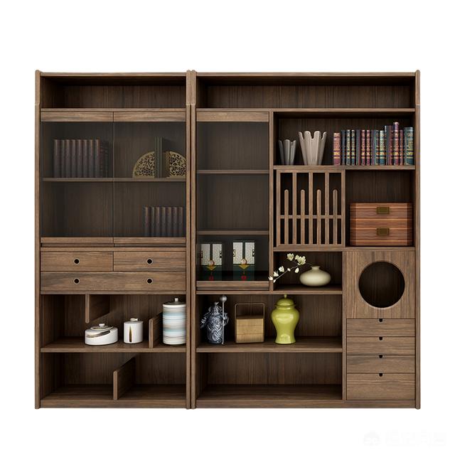 新中式书柜装修效果图片-中式书房的书柜有哪些款式，有没有家具品牌专门设计和生产书柜的？